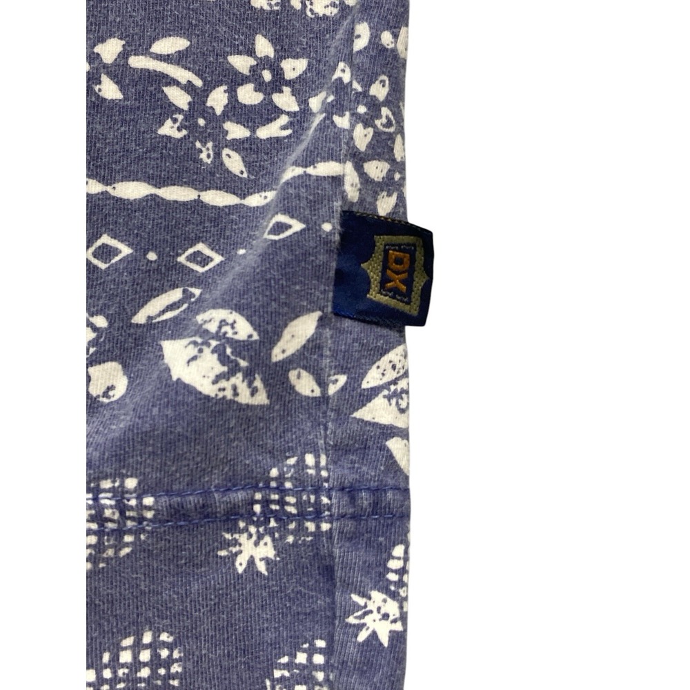 Vintage Pineapple Print Polo Shirt Size M Denim Collar - Picture 2 of 7